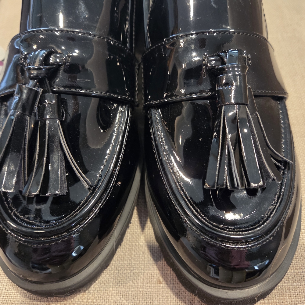 Jones New York Black Patent Tassel Loafers